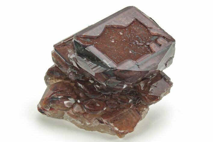 Multi-Generation Calcite Cluster with Hematite Inclusions - China #223426